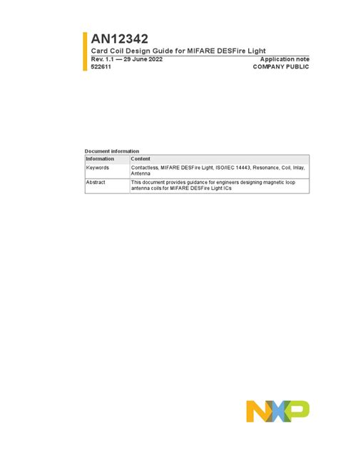 MIFARE card coil requirements